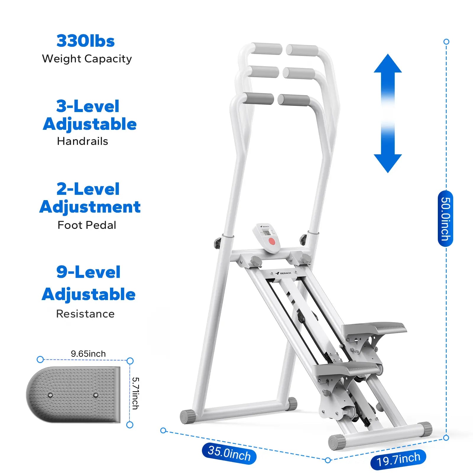 Stair Stepper with Handlebar,330LBS Capacity