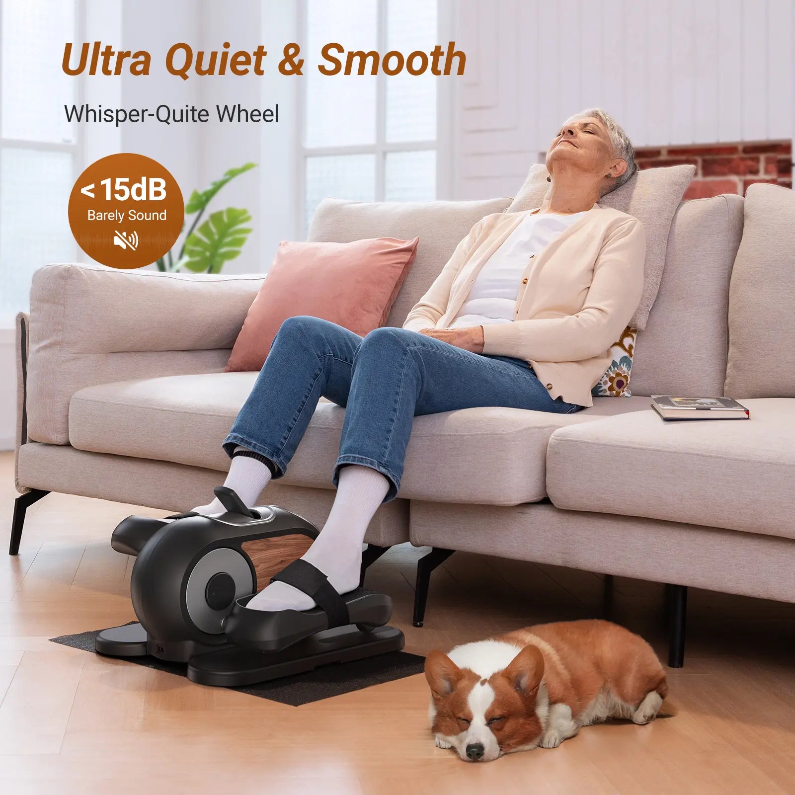Under Desk Elliptical Machine with 12-Speeds